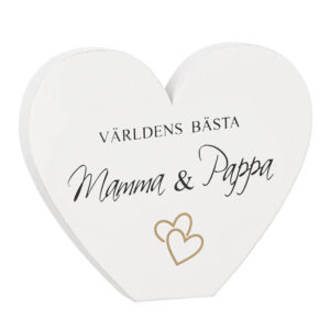 Stående hjärta Mamma & Pappa