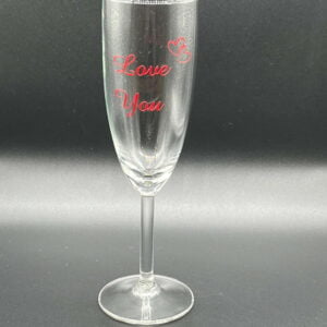 Champagneglas med text Love You